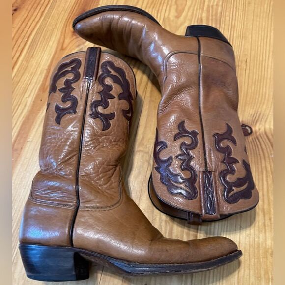 VTG Lucchese San Antonio 2L126 Leather Two Tone Size US 11AA - Picture 10 of 16